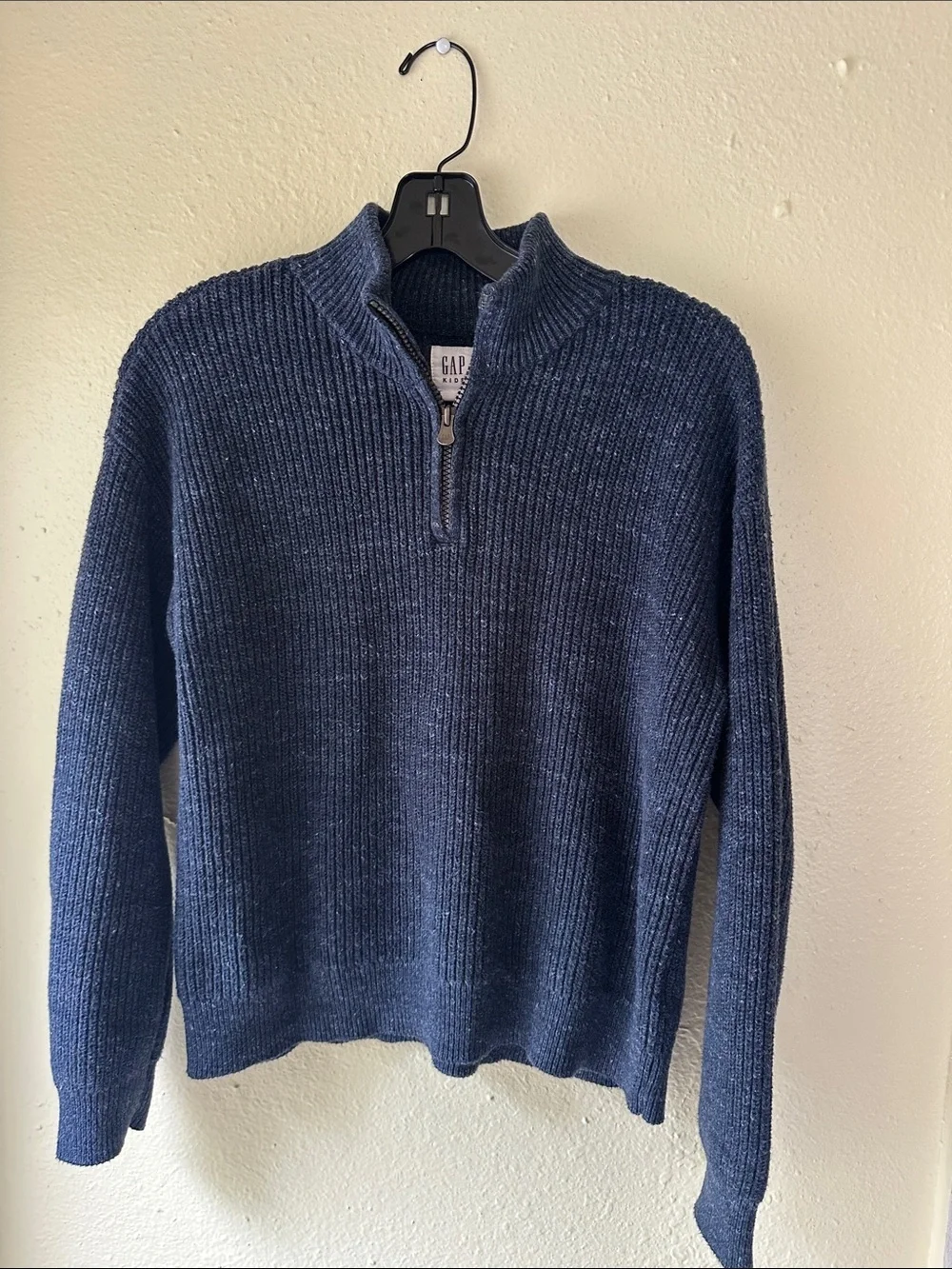 GAP Navy Blue Ribbed Half-Zip Kids Sweater EUC